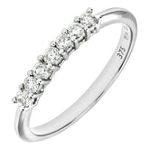 0.25ct Round Diamond Prong Set 7-Stone Eternity Ring in UK Hallmarked 9ct White Gold